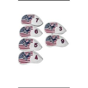 Patriotic Golf Head Covers Set Of 6 Bald Eagle‎ American Flag